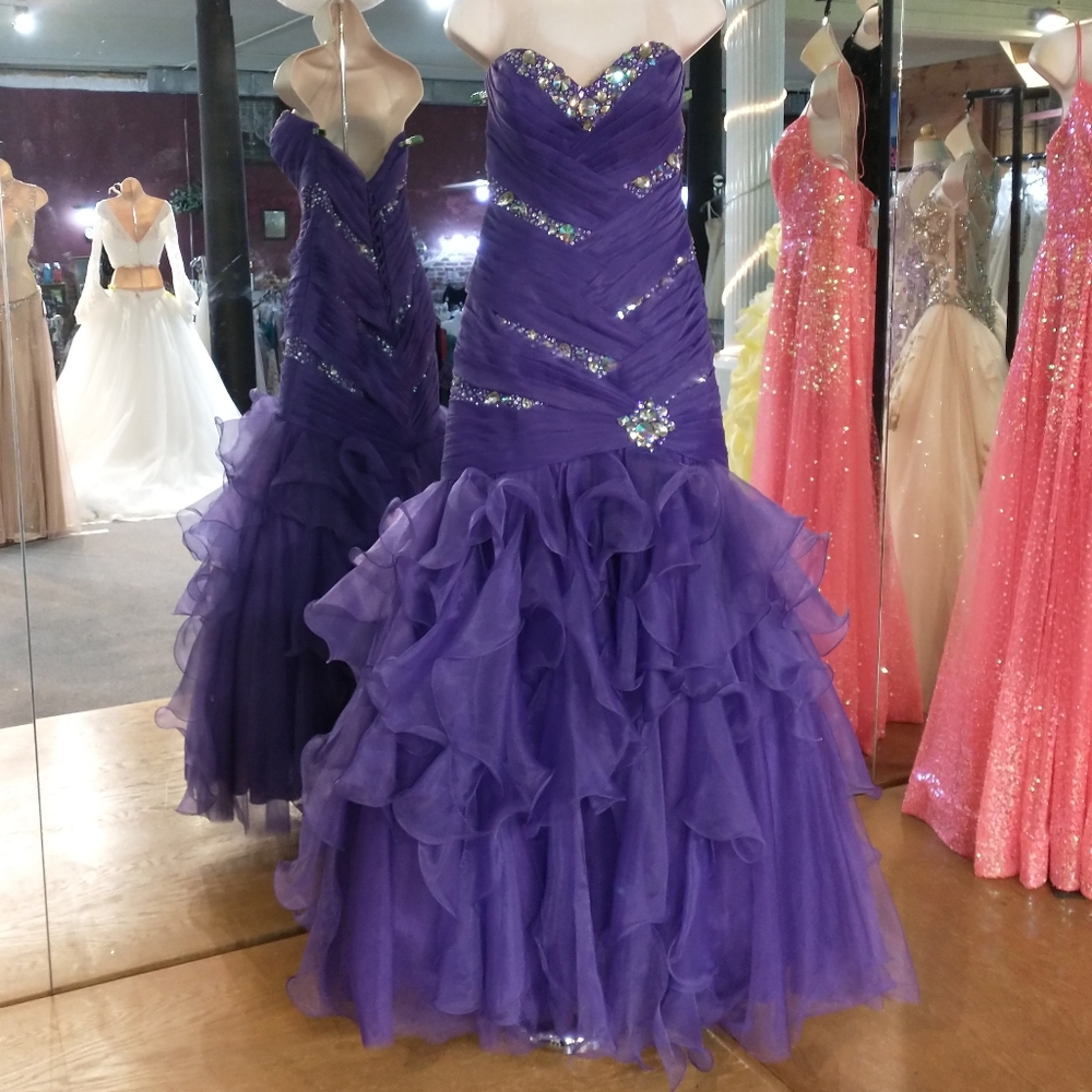 Precious Formals Rhinestoned Mermaid Dress